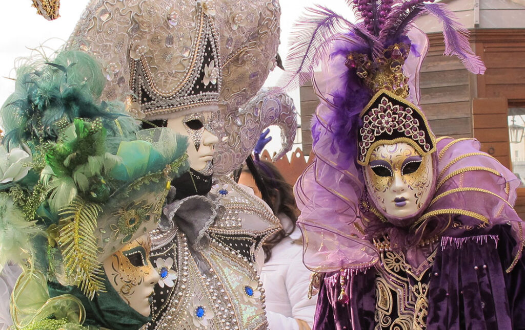 People in costumes at Carnival Italy.