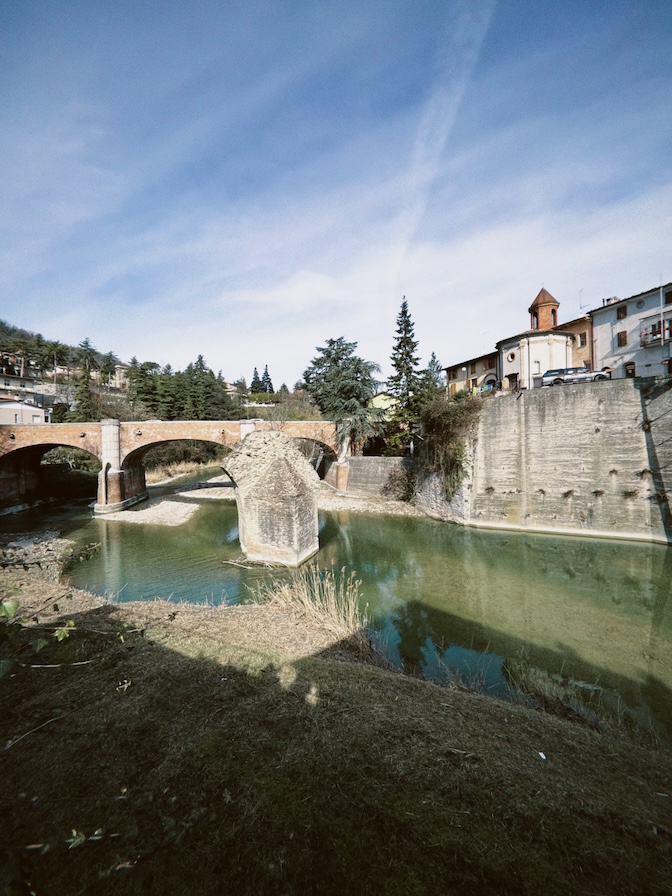 View of Savio River in Mercato Saraceno