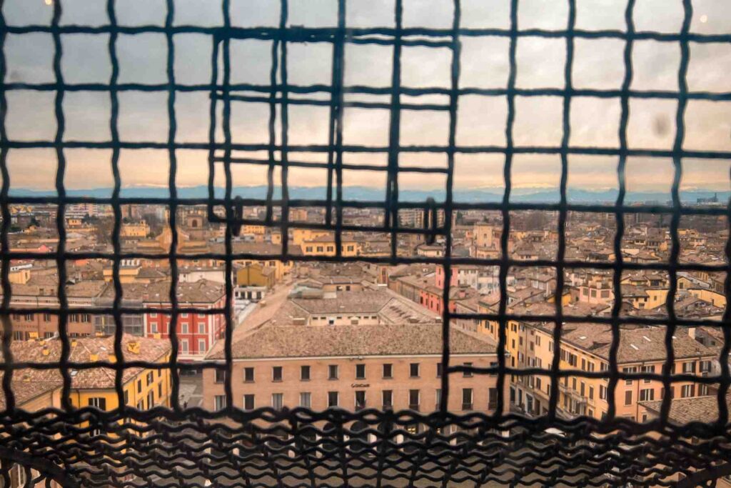 View over Modena rooftops from the Ghirlandina Tower