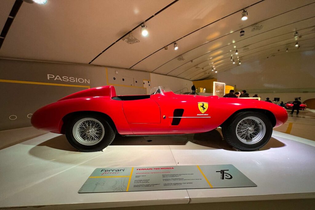 Red Ferrari 750 Monza at Museo Enzo Ferrari in Modena