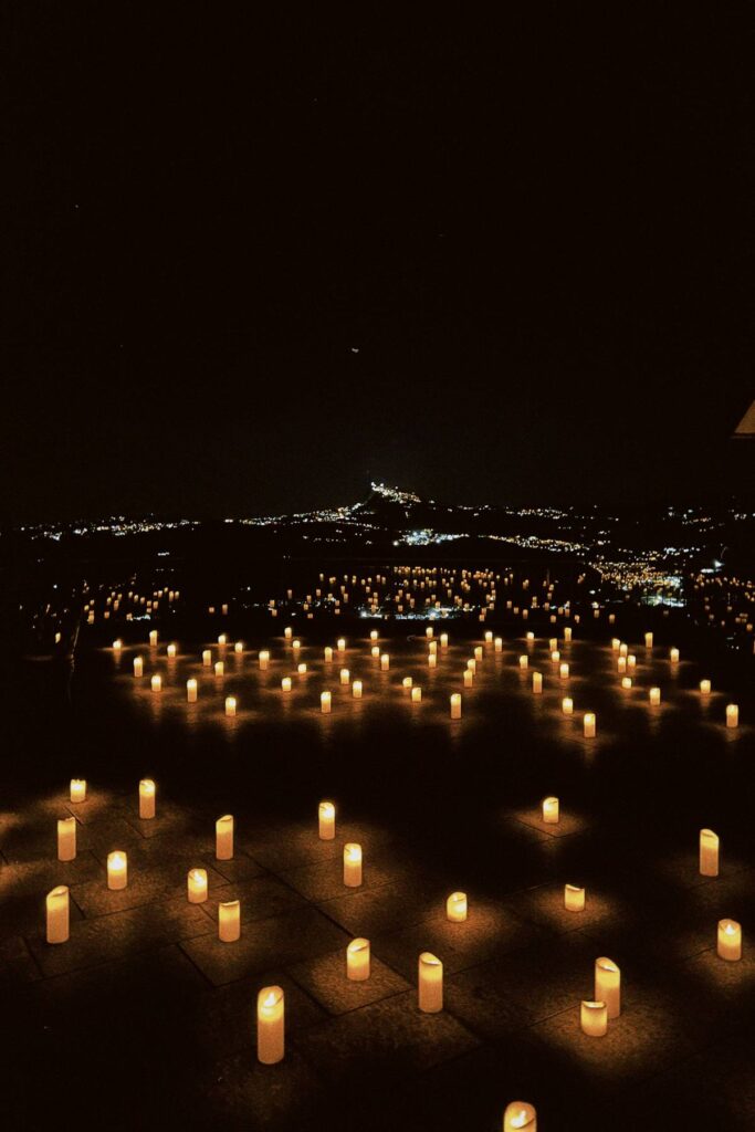 Candlelit night experience in the Italian countryside